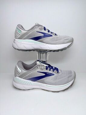 Brooks ADRENALINE GTS 22 Gray Running Shoes with Blue and Mint Accents